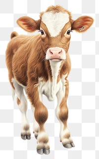 PNG Cute dairy cow character livestock mammal animal.