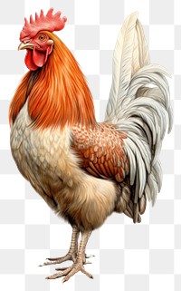 PNG Cute rooster character chicken poultry drawing