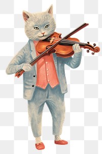 PNG Cat playing violin animal mammal pet. AI generated Image by rawpixel.