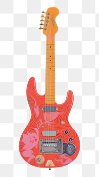 PNG Guitar art performance decoration. AI generated Image by rawpixel.