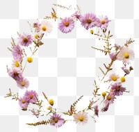 PNG Real pressed aster flowers necklace jewelry wreath. AI generated Image by rawpixel.