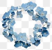 PNG Real pressed blue hydrangea flowers jewelry circle shape. AI generated Image by rawpixel.