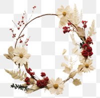PNG Real pressed christmas flowers wreath plant art. AI generated Image by rawpixel.