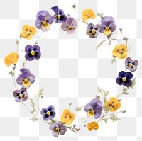 PNG Real pressed pansy flowers jewelry wreath purple. 