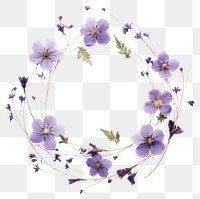 PNG Real pressed violet flowers wreath purple petal. AI generated Image by rawpixel.