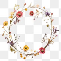PNG Real pressed wildflowers pattern wreath plant. AI generated Image by rawpixel.