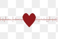 PNG  A heart with heart beat EKG graph backgrounds technology darkness. AI generated Image by rawpixel.