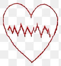 PNG  A heart with heart beat EKG graph embroidery pattern backgrounds. AI generated Image by rawpixel.