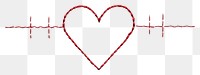 PNG  A heart with heart beat EKG graph embroidery pattern accessories. AI generated Image by rawpixel.