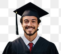 PNG Latino man graduation portrait student. 