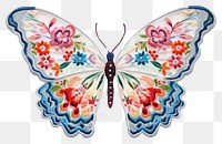 PNG Embroidery cute butterfly embroidery pattern animal.