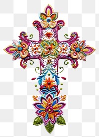 PNG Simple line art cross embroidery pattern representation.