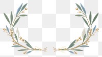 PNG  Olive leaf border frame pattern flower plant. AI generated Image by rawpixel.