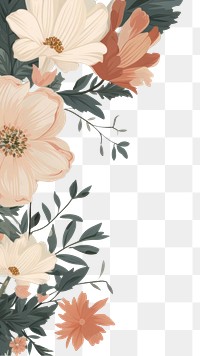 PNG  Botanical floral frame border backgrounds pattern flower. AI generated Image by rawpixel.