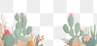 PNG  Cactus border frame backgrounds plant outdoors. AI generated Image by rawpixel.
