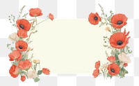 PNG  Poppy border frame flower plant inflorescence. AI generated Image by rawpixel.