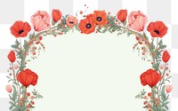 PNG  Poppy border frame pattern flower plant. AI generated Image by rawpixel.