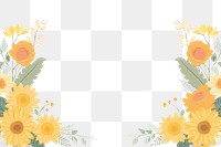 PNG  Sunflower border frame backgrounds pattern plant. AI generated Image by rawpixel.