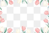 PNG  Tulip border frame backgrounds pattern flower. AI generated Image by rawpixel.