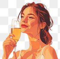 PNG Woman looking away and smiling with champagne drinking glass adult. AI generated Image by rawpixel.
