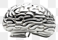PNG Brain Chrome material brain white background accessories.