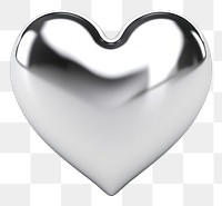 PNG Heart Chrome material heart white background platinum.