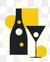 PNG  Champagne glass and bottle icon drink wine refreshment.