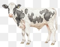 PNG Dairy cow vintage drawing livestock mammal animal.