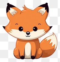 PNG Cute fox mammal animal white background. AI generated Image by rawpixel.