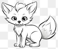 PNG Cute fox drawing mammal animal. AI generated Image by rawpixel.