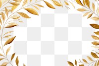PNG Botanical leaf border frame backgrounds pattern gold. AI generated Image by rawpixel.