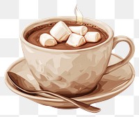 PNG  Hot chocolate cup dessert saucer drink.
