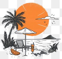 PNG Summer vibe drawing vacation outdoors. AI generated Image by rawpixel.