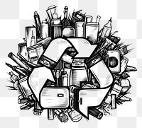 PNG Recycle drawing sketch doodle. AI generated Image by rawpixel.