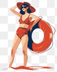 PNG Summer vacation swimwear drawing adult. AI generated Image by rawpixel.