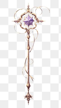 PNG Wand with magic astronomy purple gold.