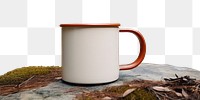 PNG Enamel coffee cup mockup mug forest drink.