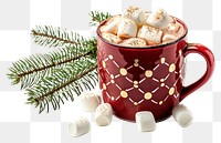 PNG  Hot chocolate drink mug christmas.