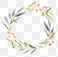 PNG  Olive branch wreath pattern plant. AI generated Image by rawpixel.
