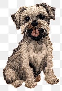 PNG Dog in embroidery style terrier mammal animal.