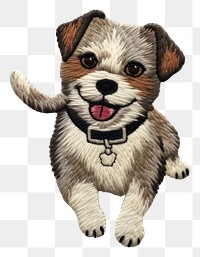 PNG Dog in embroidery style mammal animal puppy.