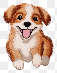 PNG Dog paw embroidery style mammal animal puppy.