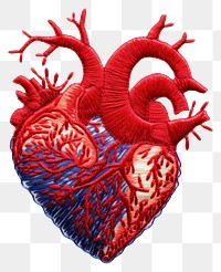 PNG Heart in embroidery style pattern creativity hospital.