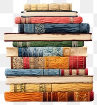 PNG Stack of books embroidery style publication arrangement literature.