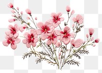 PNG Pink flower bouquet embroidery blossom plant.