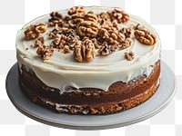 PNG Vegan walnuts carrot cake cheesecake dessert cream.