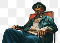 PNG Hong konger man sitting street adult. AI generated Image by rawpixel.
