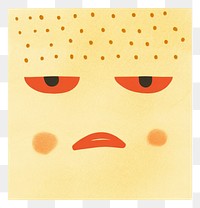 PNG  Annoyed face emoji art white background anthropomorphic. AI generated Image by rawpixel.