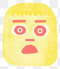 PNG  Crazy face emoji white background anthropomorphic representation. AI generated Image by rawpixel.