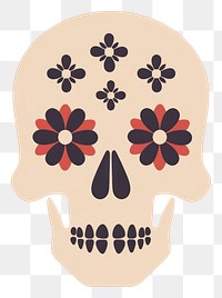 PNG  Skull with flowers icon art celebration creativity.